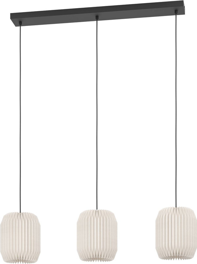 Eglo belgrave hanglamp - e27 - 88 cm - zwart wit - papier