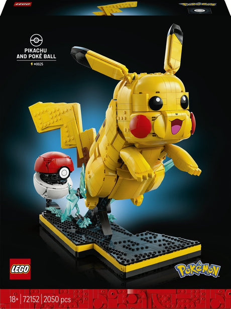 Lego pokémon pikachu en pokéball bouwpakket voor volwassenen en woondecoratie - 72152