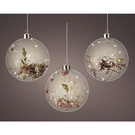 Lumineo LED-Glühbirne mit Blumen ø14cm 15LED