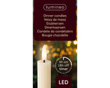 Lumineo Tafelkerze LED gerippt 24cm creme 2 Stk.