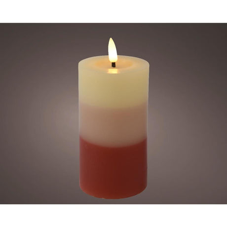 Lumineo LED-Kerze Flammeneffekt Farbverlauf 11cm Terra