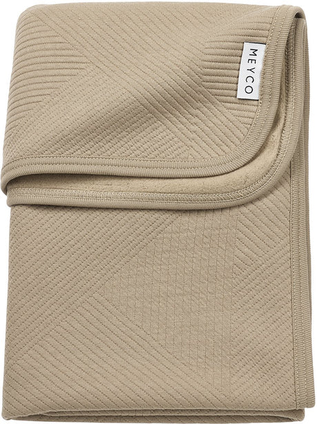 Meyco baby jacquard ledikant deken - flannel - taupe - 100x150cm - 1.0 tog
