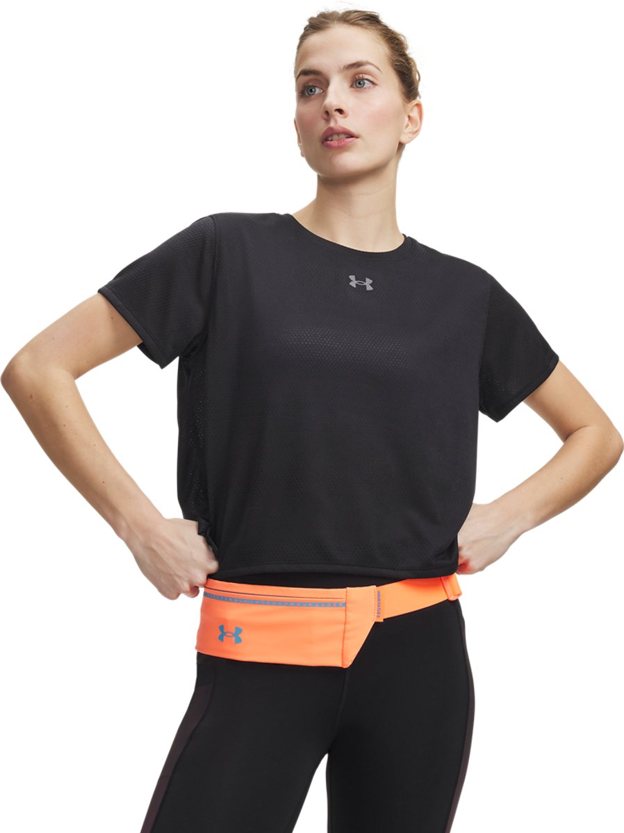 Under armour ua velociti shortsleeve-blk dames sportbroek - zwart - reflective l