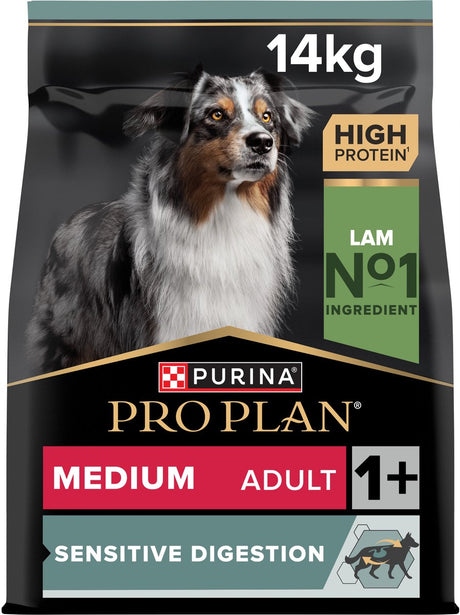 Pro Plan Purina Sensitive Verdauung Medium Adult – Hundefutter – Lamm – 14 kg