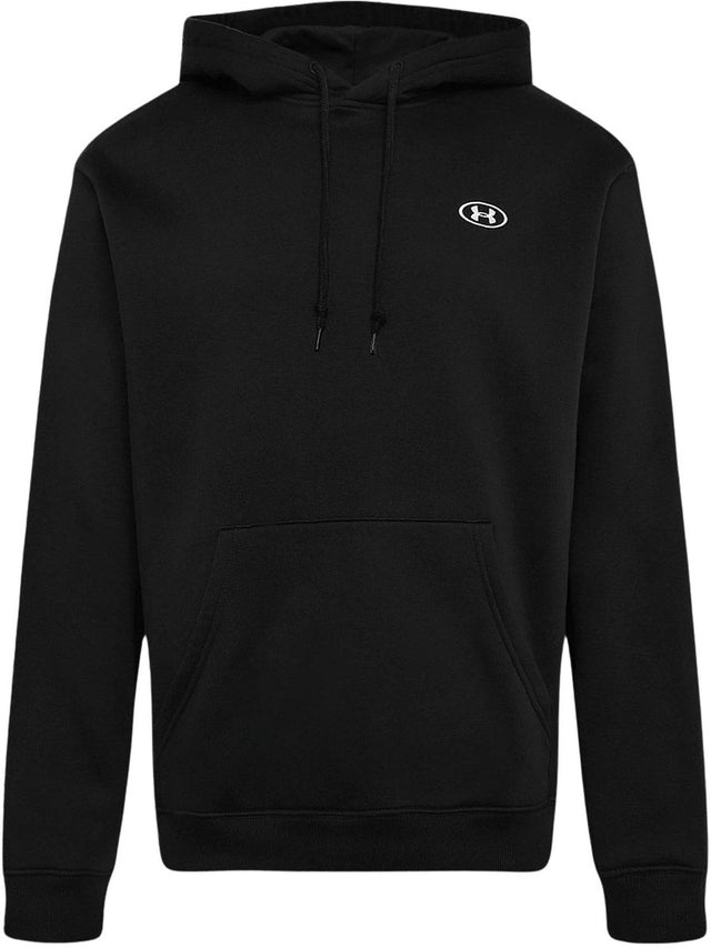 Under armour ua rival flc hoodie-blk heren sporttrui - ultimate zwart - wit s