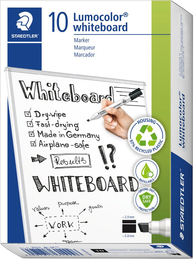 Staedtler - Lumocolor | Whiteboard-Marker | schwarz - Karton mit 10 Stück