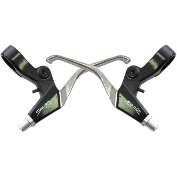 Saccon Bremshebelset V-Brake – 3 Finger – Schwarz Silber