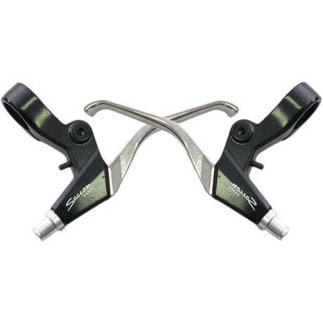 Saccon Bremshebelset V-Brake – 3 Finger – Schwarz Silber