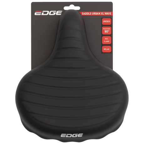 Edge Fahrrad Sattel Urban XL Wave - Schwarz