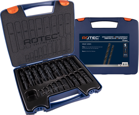 Rotec Spiralbohrer-Set 1-10x0,5mm HSS 170-teilig