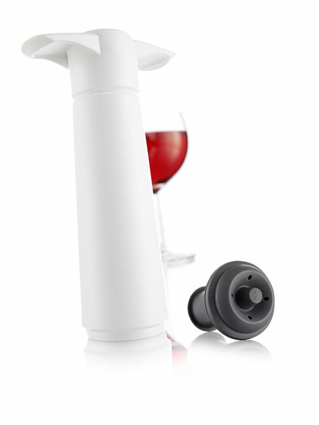 Vacuvin vacu vin Wine Saver White – Vakuumpumpe für Wein – inklusive Weinverschluss – hält Wein länger frisch