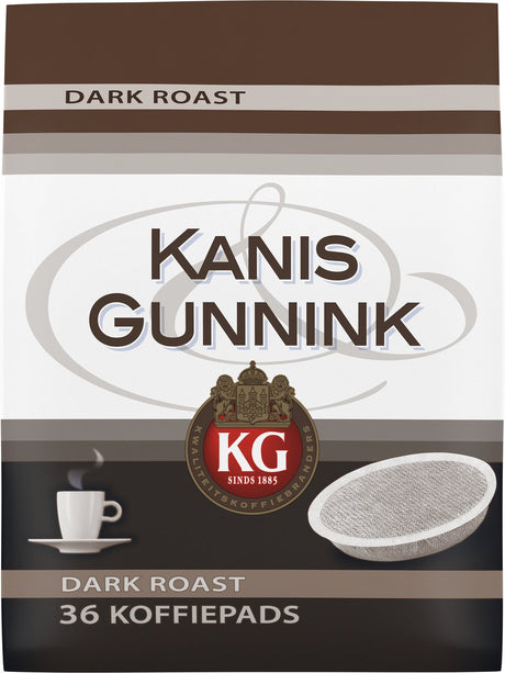 Kanis Gunnink Dark Roast Kaffeepads – 10 x 36 Pads