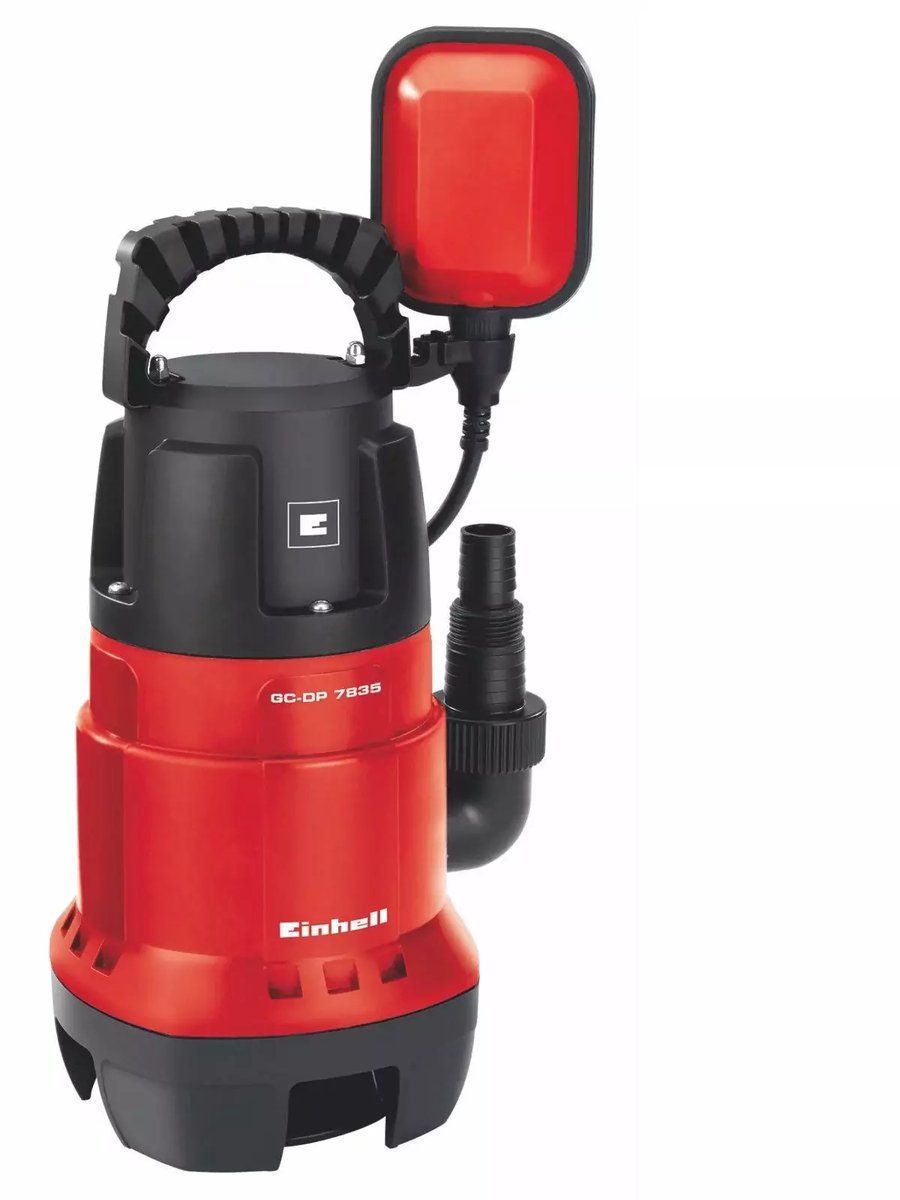 Einhell elektrische Schmutzwasserpumpe GC-DP 7835 – 780 W – 15700 L·h – Schmutz bis ø35 mm – stufenlos verstellbarer Schwimmerschalter