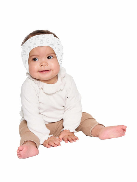 Dooky® Dooky x Miffy Baby-Gehörschutz – weiches, verstellbares Kopfband – 0–6 Monate – weiß – Öko-Tex-Baumwolle – leicht bequem
