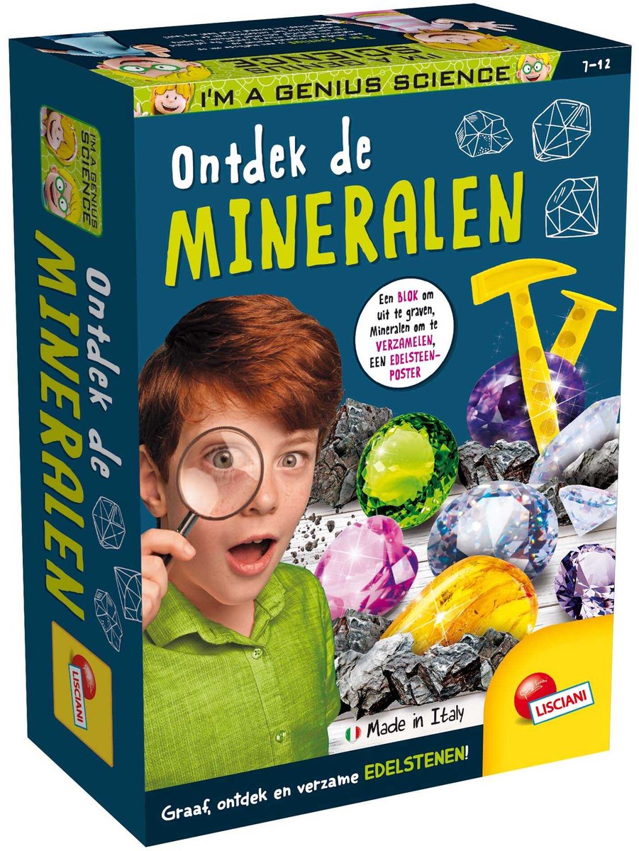 Lisciani, ich bin ein Genie im Taschenformat – entdecke die Mineralien
