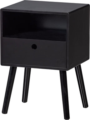 Woood ozzy nachtkastje hout zwart 53x36x30