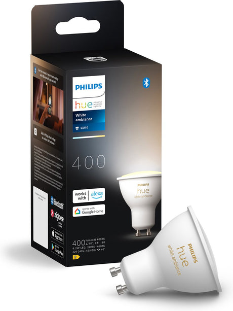 Philips hue led lamp - gu10 fitting - bevat 1 lamp - aanpasbaar wit licht - slimme verlichting
