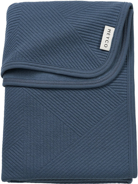 Meyco Baby-Jacquard-Kinderbettdecke – Flanell – Indigo – 100 x 150 cm – 1,0 Tog