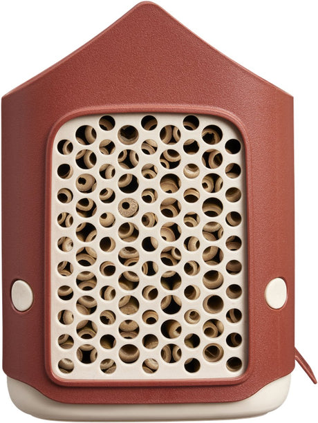 Elho gemütliches Insektenhotel 18 cm – geeignet für Insekten und Bienen – 100 % recycelter Kunststoff – L17,6 x B18 x H23 cm – toskanisches Rot