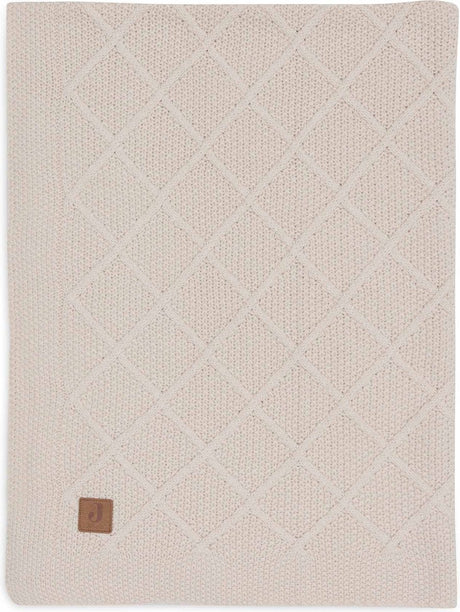 Jollein - deken wieg 75x100cm - wiegdeken, wiegdekentje, dekentje baby - check knit oatmeal