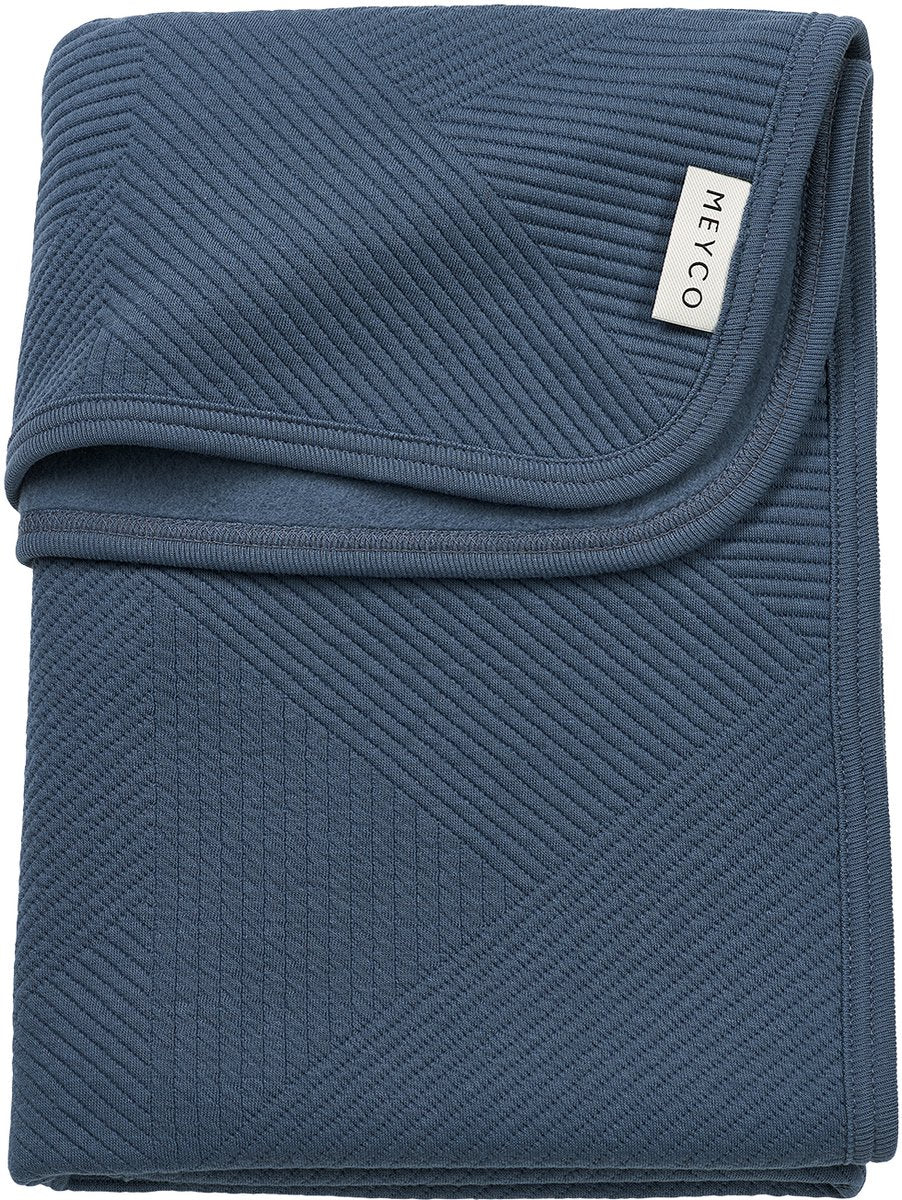 Meyco Baby-Jacquard-Kinderbettdecke – Flanell – Indigo – 75 x 100 cm – 1,0 Tog