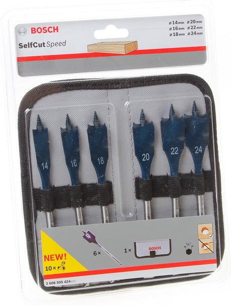 Bosch Professional - Expert Selbstschneidender Speed Speedboorset 14 16 18 20 22 24 mm 6-teilig