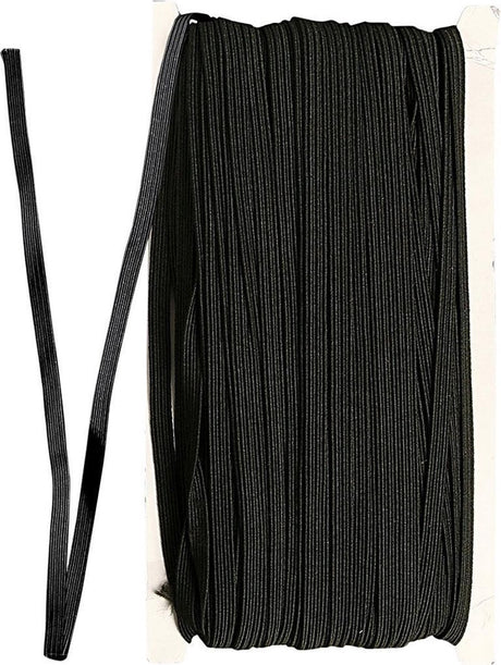 Creativ Company Creotime Elastikkordel flach, B: 6 mm, schwarz, 50 m