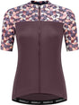 Rogelli essential graphic fietsshirt - korte mouwen - dames - burgundy - maat m