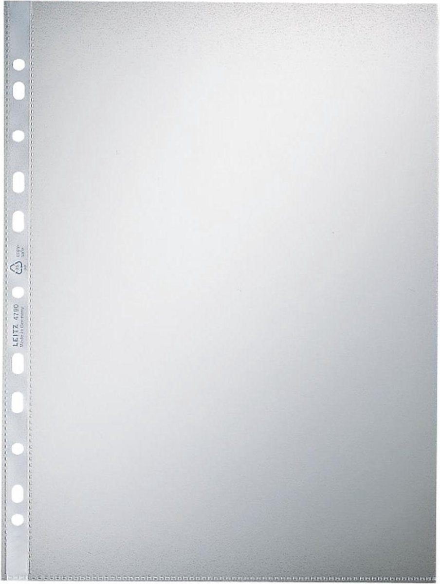Leitz hochwertige Showtasche A4 Stärke 0,085 mm Perforation 11-Loch Packung à 100 Stück transparent