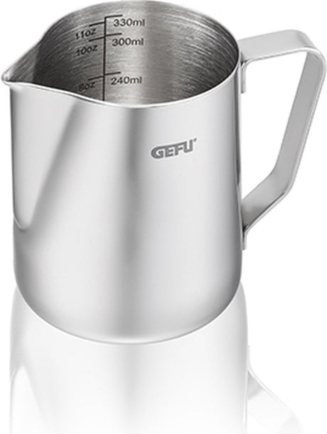 Gefu Barista-Aufschäumbecher – 350 ml – Edelstahl-Milchkännchen für Latte Art