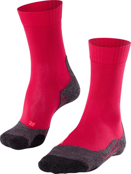 Falke TK2 Cool Anti-Blister Wandersocken aus dickem Lyocell-Funktionsmaterial Damen Rot – Größe 35-36