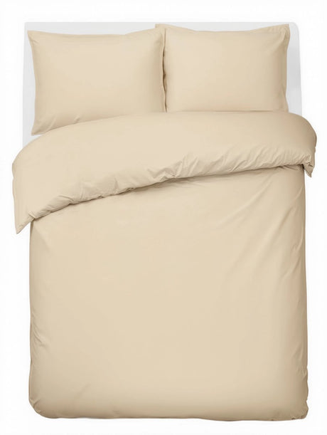 Hush. living hush living - dekbedovertrek - 100% katoen - 144tc - soepel en ademend - 200x220+20cm - 60x70cm kussensloop - met bevestigingslusjes - zand