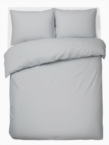Hush. living hush living - dekbedovertrek percale - 100% katoen - 200tc - extra fris en koel - sterk en slijtvast - 200x220+20cm - 60x70cm kussensloop - met bevestigingslusjes - lichtgrijs