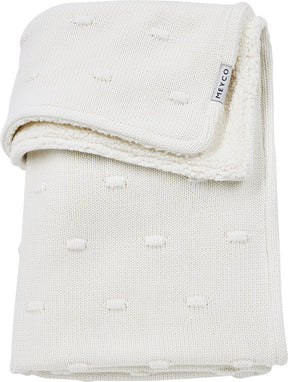 Meyco baby knots teddy ledikant deken - offwhite - 100x150cm - 2.0 tog