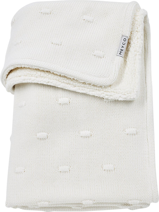 Meyco baby knots teddy ledikant deken - offwhite - 100x150cm - 2.0 tog