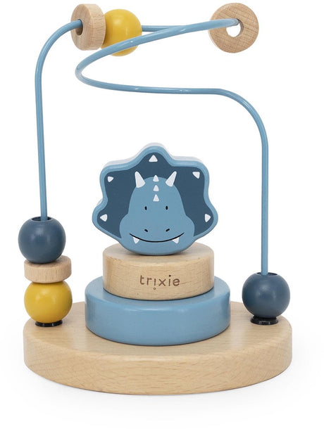 Trixie houten kralenframe - mr. triceratops - houten bead maze - educatief speelgoed - voor jongens meisjes - dino