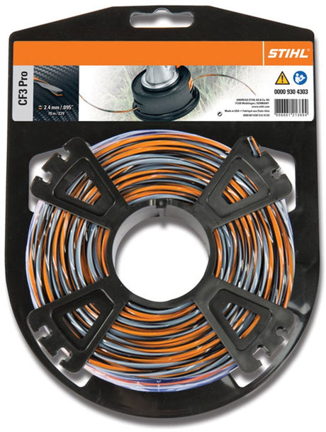 Stihl Zubehör Mähfaden | Hightech-CF3-Pro-Kreuzform | ø 2,4 mm x 70 m – 00009304303