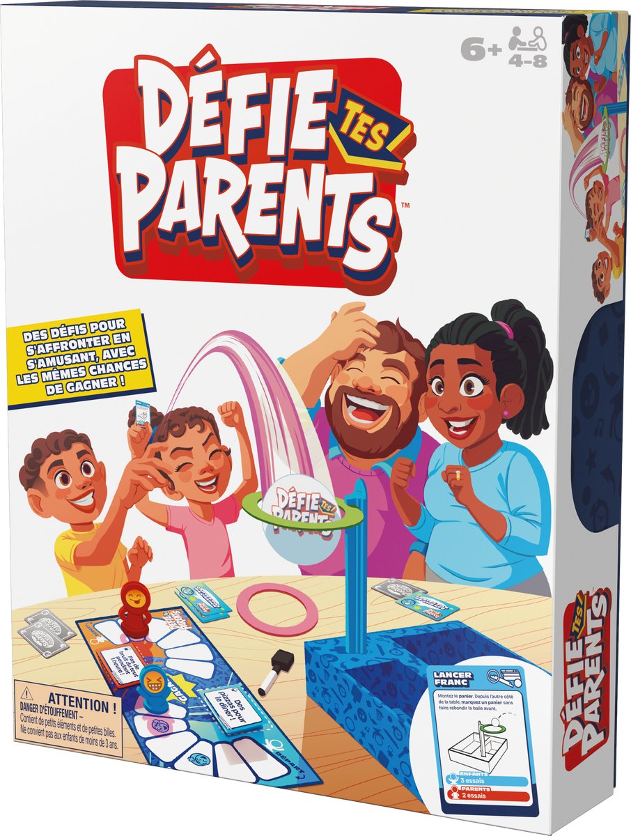 Spin-Master-Spiele schlagen deine Eltern! Ausgabe 2025 mit neuen Herausforderungen und Karten, freundlichem Familienspiel, lustiger Aktivität für Kinder, Erwachsene und Spieleabend mit der ganzen Familie, 4-8 Spieler