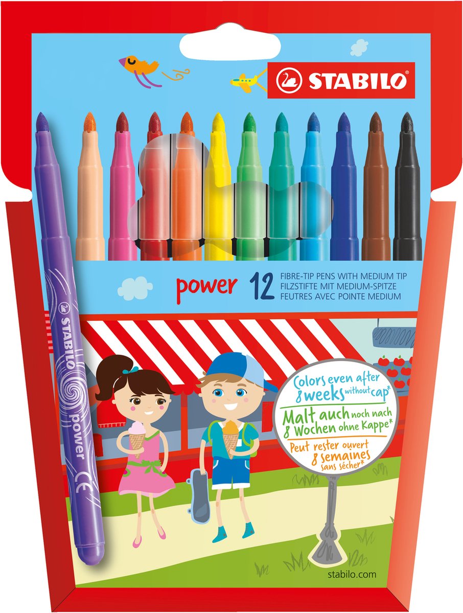 Stabilo Filz -Tip -Stifte Power Marker 12 Teile