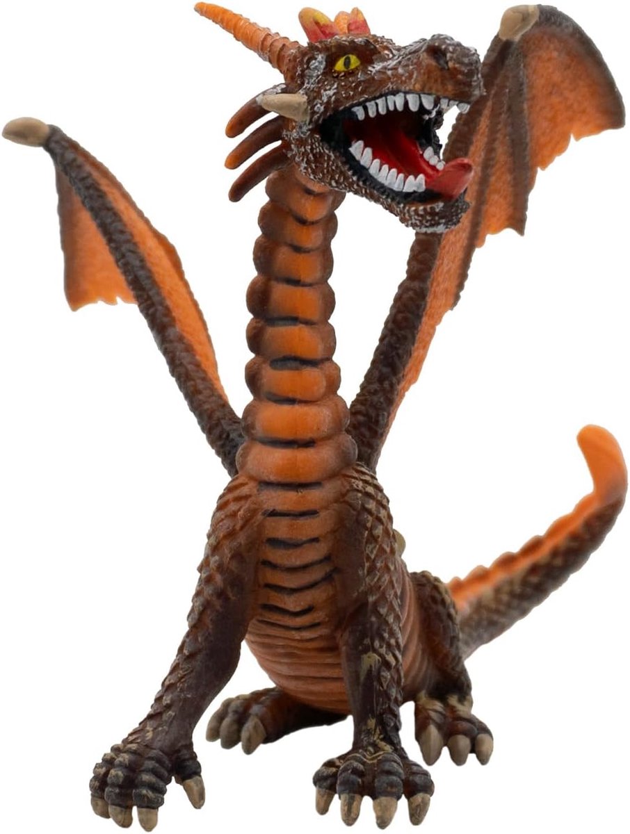Bullyland 75595 – Spielfigur sitzender orangefarbener Drache – ca. 8,7 cm – lebensechte und detaillierte Gestaltung – ideal als Fantasiefigur, Dekoration oder kleines Geschenk für Kinder ab 3 Jahren.