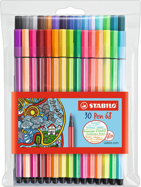 Stabilo Pen 68 Filzstifte - 24 Stk. + 6 Neonfarben
