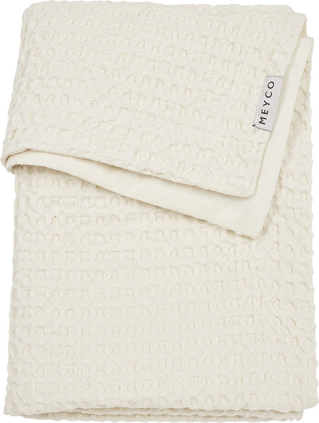 Meyco Baby-Waffel-Baumwoll-Kinderbettdecke – Natur – 75 x 100 cm – 1,0 Tog
