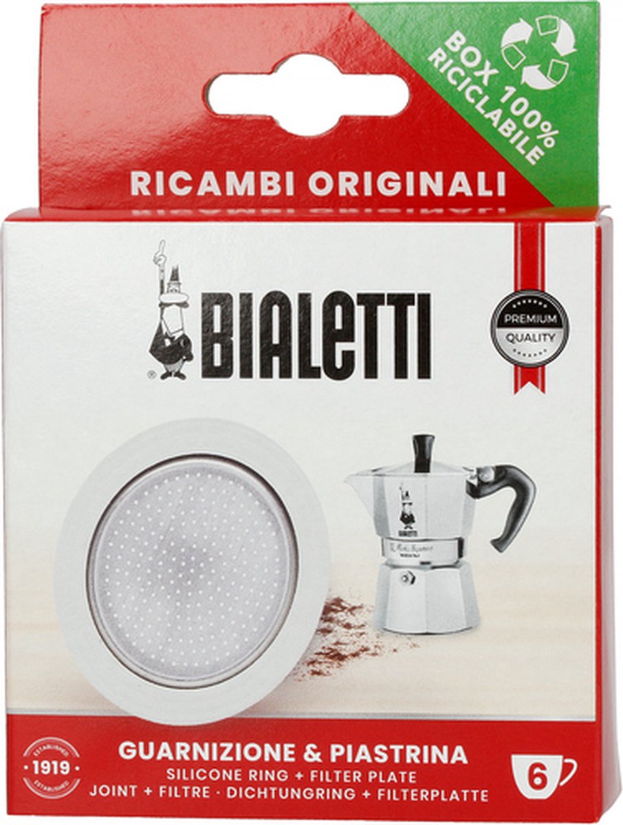 Bialetti Filterplatten-Silikonring – passend für Brikka 4 Tassen und Moka Induktion 6 Tassen – Original-Ersatzteil