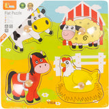 Viga Holzknopfpuzzle, Bauernhoftiere, Größe 22x22 cm, 4 Teile, 1 Stück