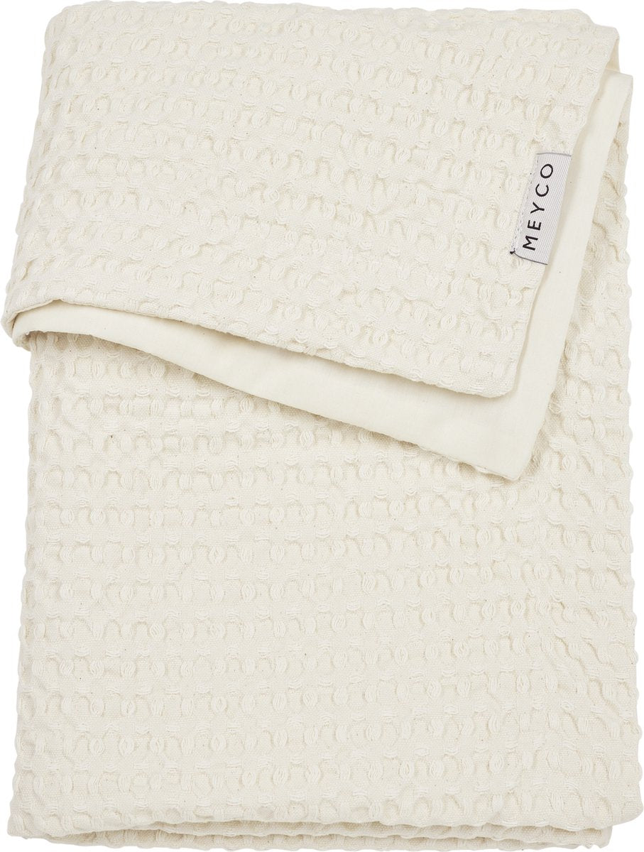 Meyco Baby-Waffel-Baumwoll-Kinderbettdecke – Natur – 100 x 150 cm – 1,0 Tog