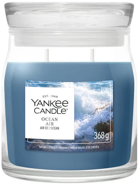 Yankee candle - ocean air medium geurkaars - 50 branduren - 2 lonten