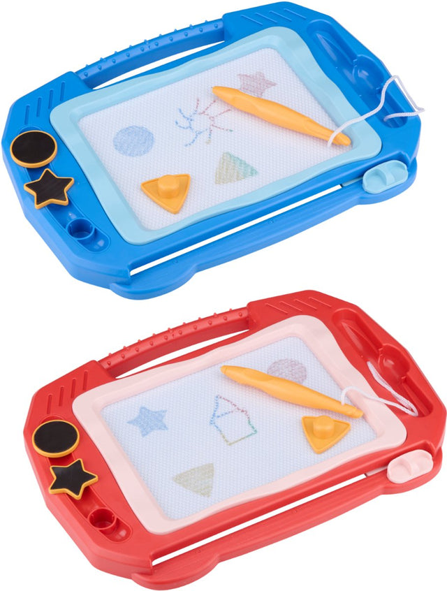 Eddy Toys Magnetisches Zeichenbrett – Magnettafel mit Stempeln und Stift – 33 x 29,5 x 27 cm