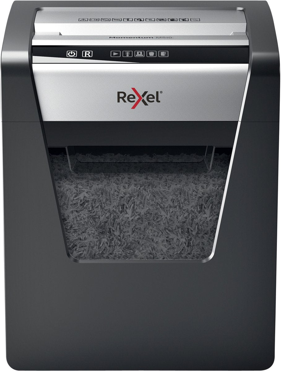 Rexel Momentum M510 Aktenvernichter – P5 Mikroschredder – bis zu 10 Blatt – 23 l – Schwarz