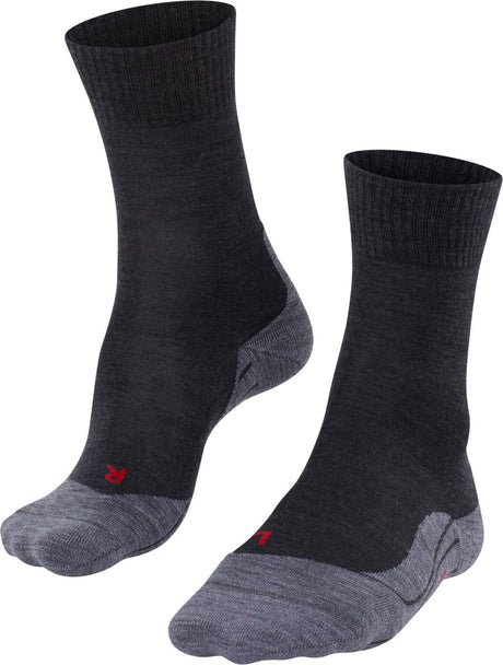 Falke TK5 Anti-Blister Wandersocken aus dünnem Woll-Funktionsmaterial Damen Grau - Größe 39-40