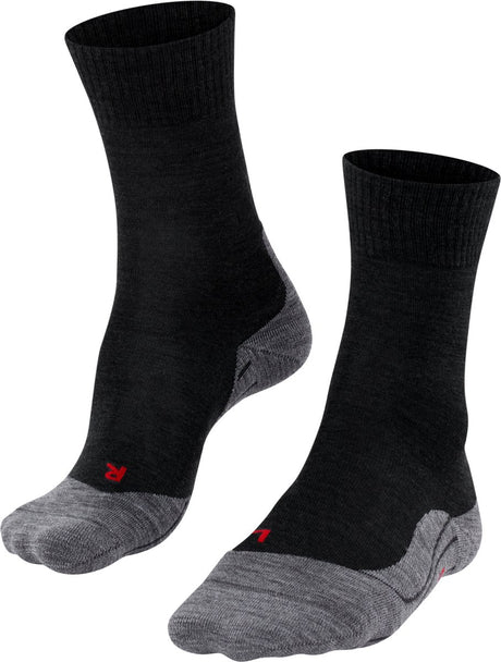 Falke TK5 Anti-Blister Wandersocken aus dünnem Woll-Funktionsmaterial Damen Schwarz - Größe 41-42